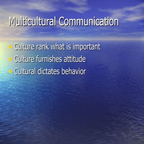 Multicultural Communication