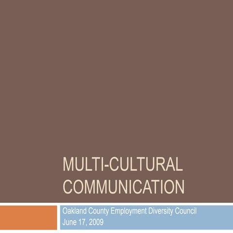 Multi Cultural Communication