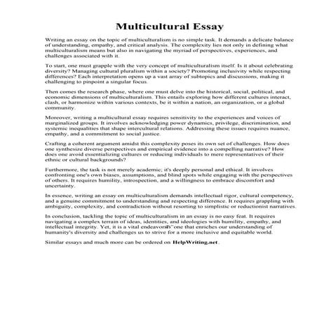 Multicultural Essay