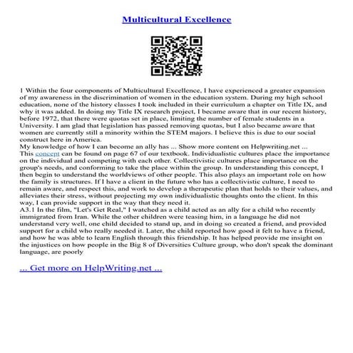 Final Multicultural Awareness Portfolio | DOCX