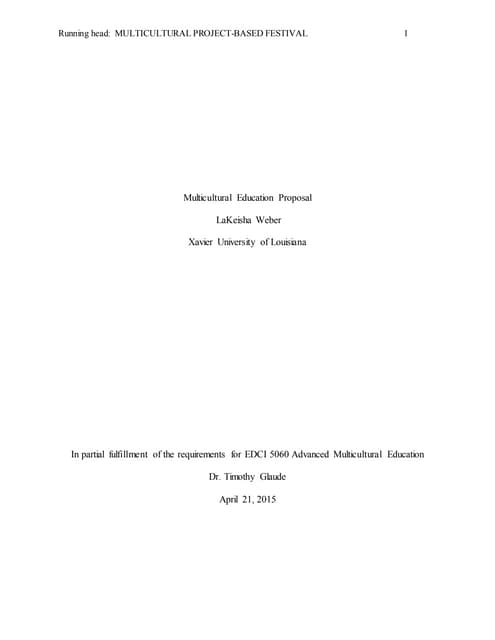 Multicultural Program Final Proposal Project