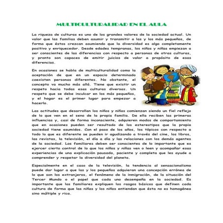 Multiculturalidad en el aula | DOCX