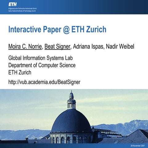 Interactive Paper @ ETH Zurich