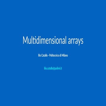 Multidimensional arrays in C++ | PDF | Programming Languages | Computing