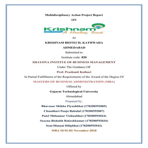 Multidisciplinary action project report | PDF
