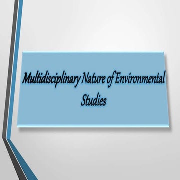 Multidisciplinary nature of environmental studies