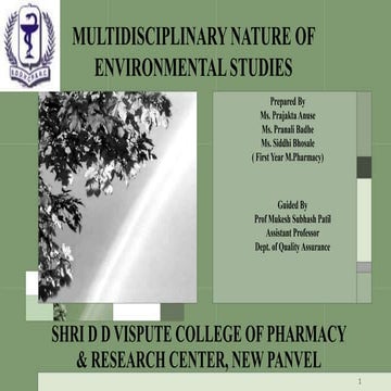 Multidisciplinary nature of_environmental_studies