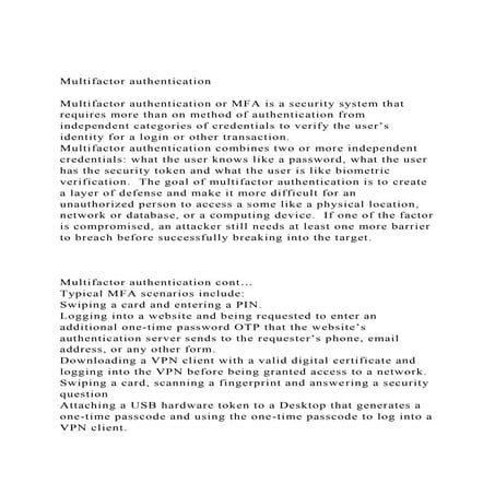Multifactor authenticationMultifactor authentication or MFA .docx
