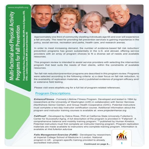 Prevention of falls in the elderly- preventive exercise | PPTX