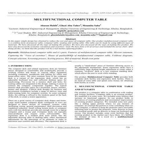 Multifunctional computer table