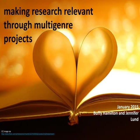 Multigenre Projects for Inquiry and Learning PD January 2015