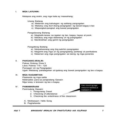 Multigrade lesson plan in filipino (uri ng pangngalan) by sheena bernal