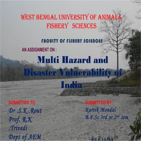 MULTI HAZARD AND DISASTER VULNERABILITY OF IN DIA