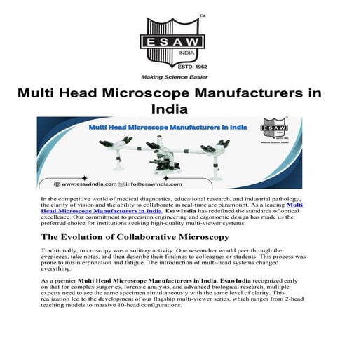 Multi Head Microscope Manufacturers in India.docx