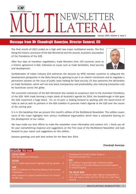 Multilateral Newsletter, January 2014