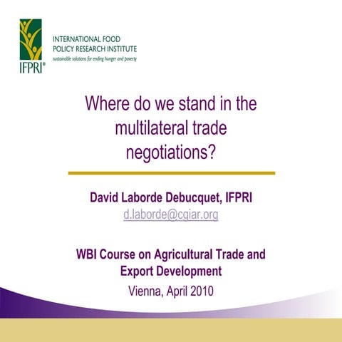 Overview of the Multilateral Trade Negotiations
