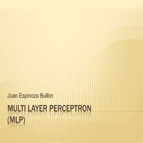 Multi layer perceptron