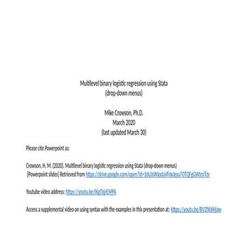 Multilevel Binary Logistic Regression | PDF