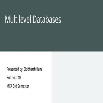 Multilevel Databases In Data & Analytics.pptx