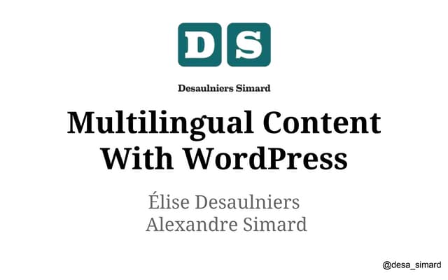 Multilingual content with WordPress