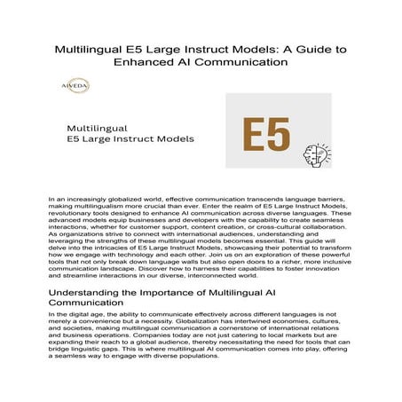 Multilingual E5 Large Instruct Models_ A Guide to Enhanced AI Communication.pdf