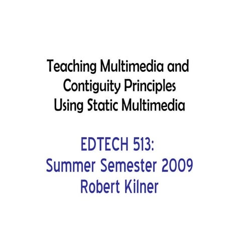 Principles of Multimedia and Contiguity