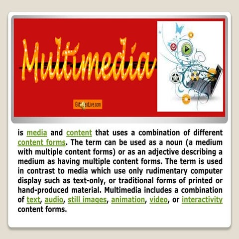 What is Multimedia? individual report