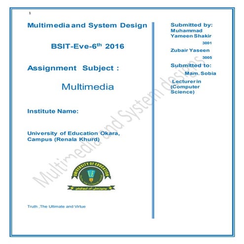 Multimedia and-system-design-sound-images by zubair yaseen&amp; yameen shakir