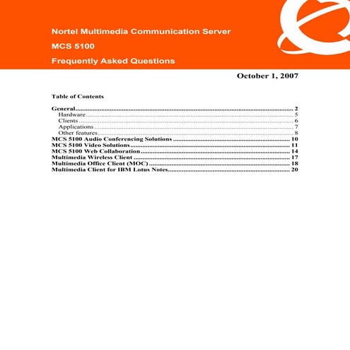 Multimedia Communication Server Frequently Asked Questions