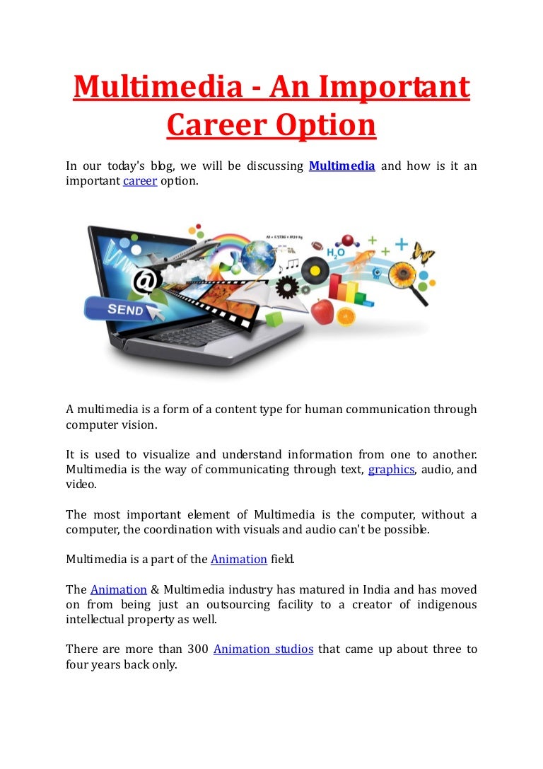 Multimedia An Important Career Option