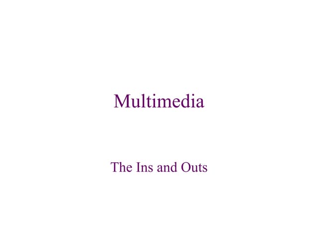 Multimedia Systems