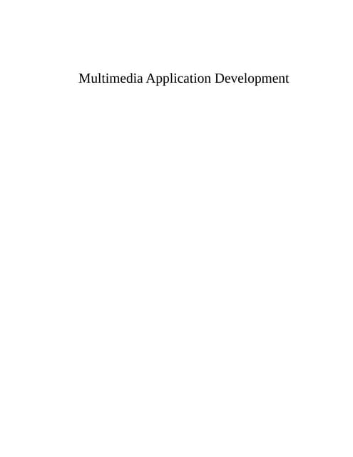 Multimedia Application Development