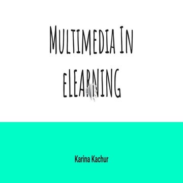 Multimedia in e learning