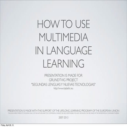 Multimedia in language LEARNING