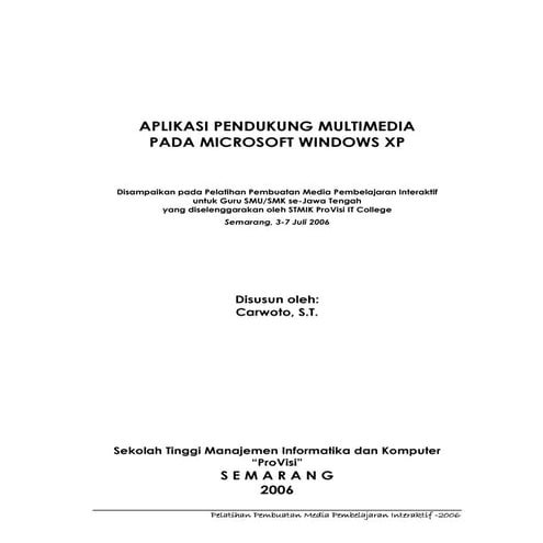 Aplikasi Multimedia pada Windows XP