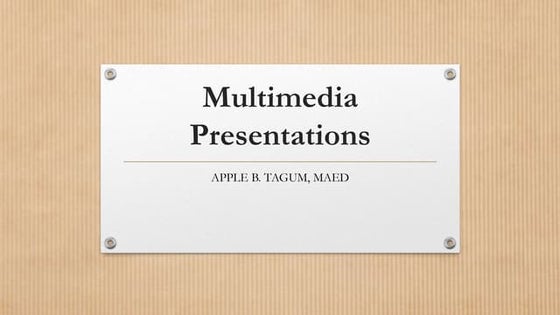 Preparing Multimedia Presentation PowerPoint | PPTX