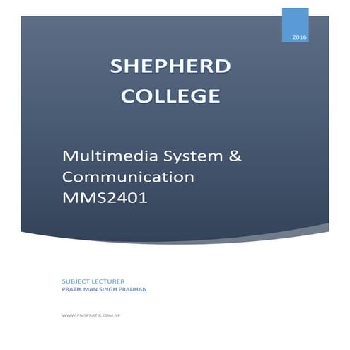 MMS2401 - Multimedia system and Communication Notes