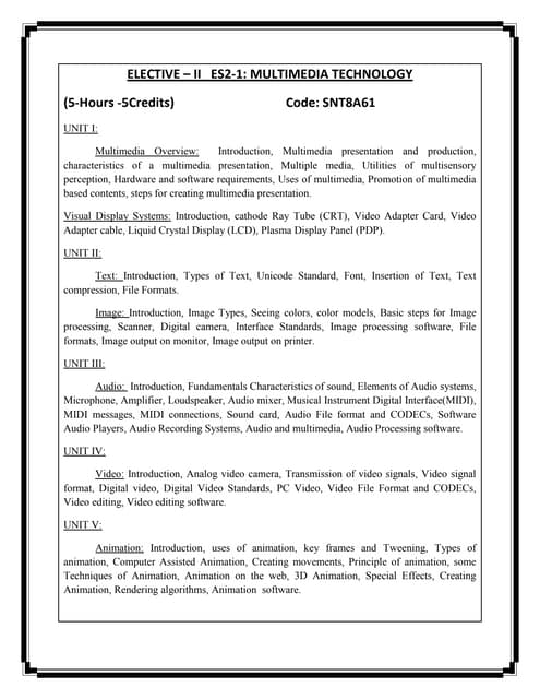 Multimedia technology