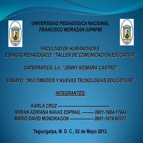 Multimedios y nuevas tecnologías educativas”