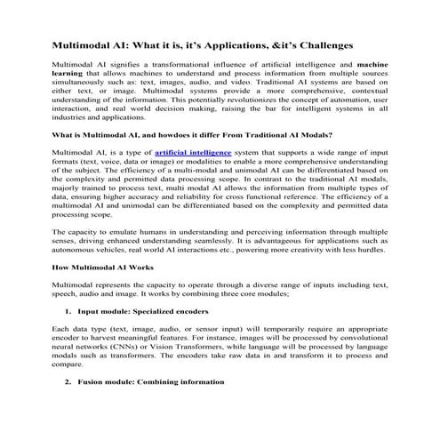Multimodal AI_ What it is, its Applications, & its Challenges.pdf