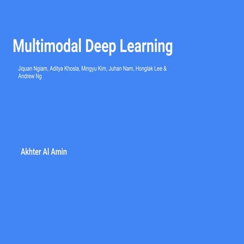 Multimodal deep learning | PPT