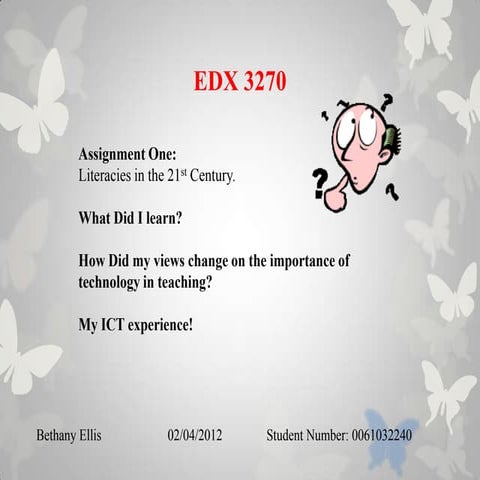 EDX3270 Assignment One 2012