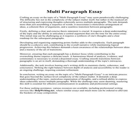 Multi Paragraph Essay. PPT - Writing a Multi-paragraph Essay PowerPoint ...