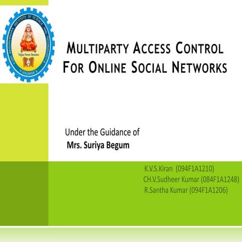 Multiparty Access Control For Online Social Networks : Model and Mechanisms.