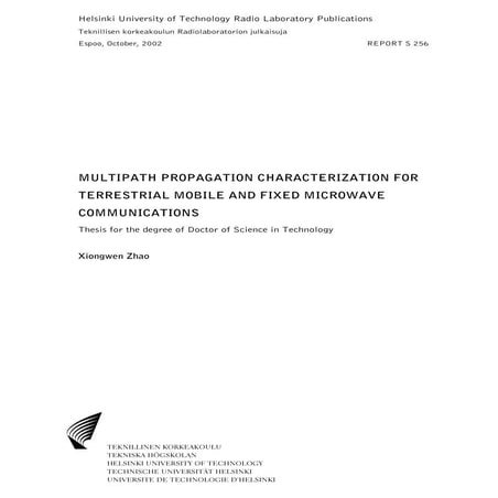 Multipath propagation characterization for terrestrial mobile and fixed microwave communication 