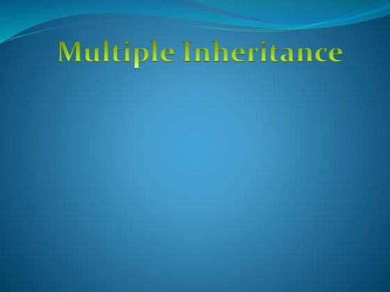 Multiple inheritance in c++