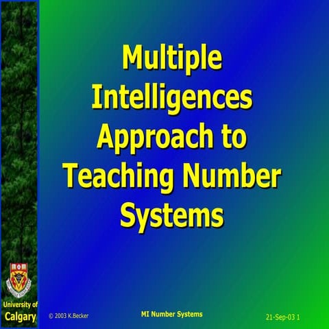 Multiple intelligences approach to  Number Systems