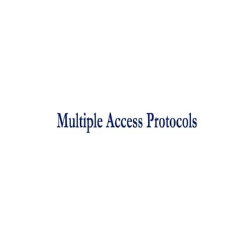 Random Access Protocols presentation 4th Sem | PPTX