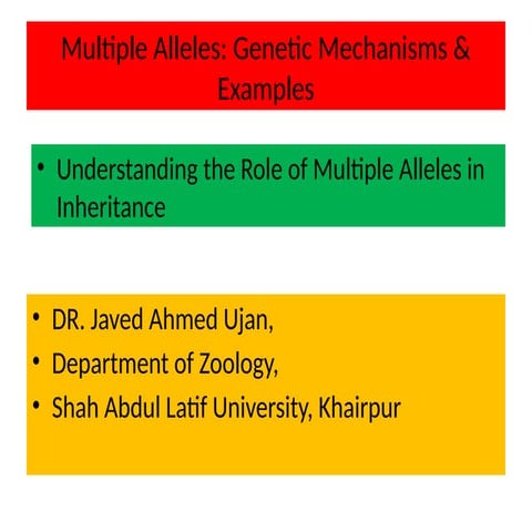 Multiple Alleles | PPTX