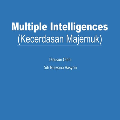 Presentasi Multiple intelligence | PPTX